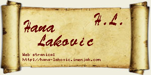 Hana Laković vizit kartica